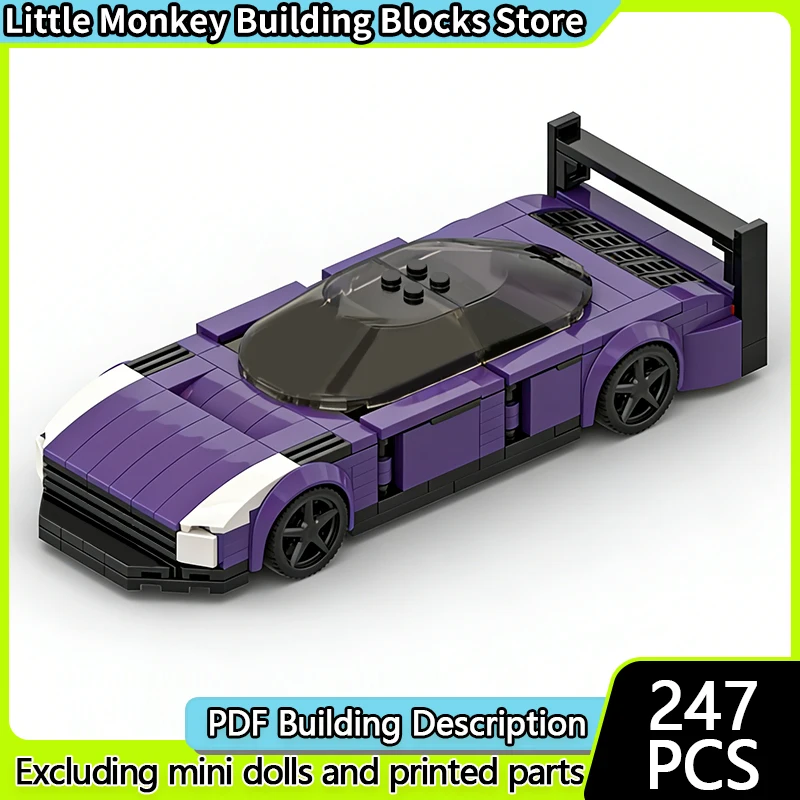 

Модель скоростного гоночного автомобиля MOC, строительные кирпичи, модифицированный гиперкар, модульная технология, детские праздничные подарки, сборка игрушек, костюм