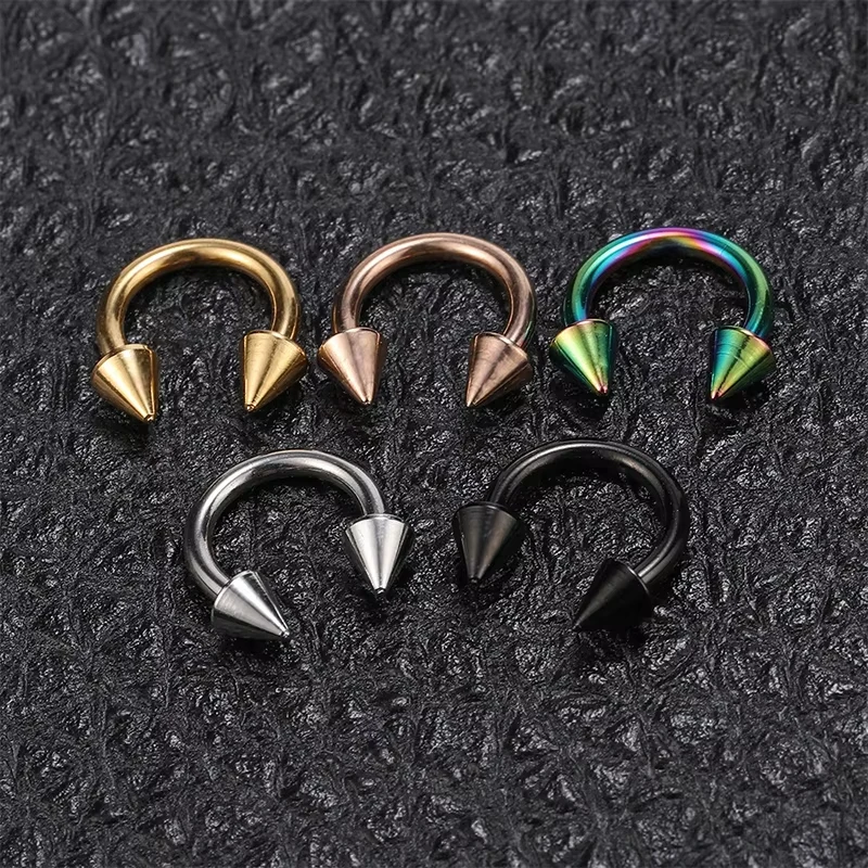 

1PCS Stainless Steel Goth Nose Ring Nipple Tongue Septum Nose Hoop Piercing Kit Rings Cartilage Earrings Sexy Body Jewelry Punk