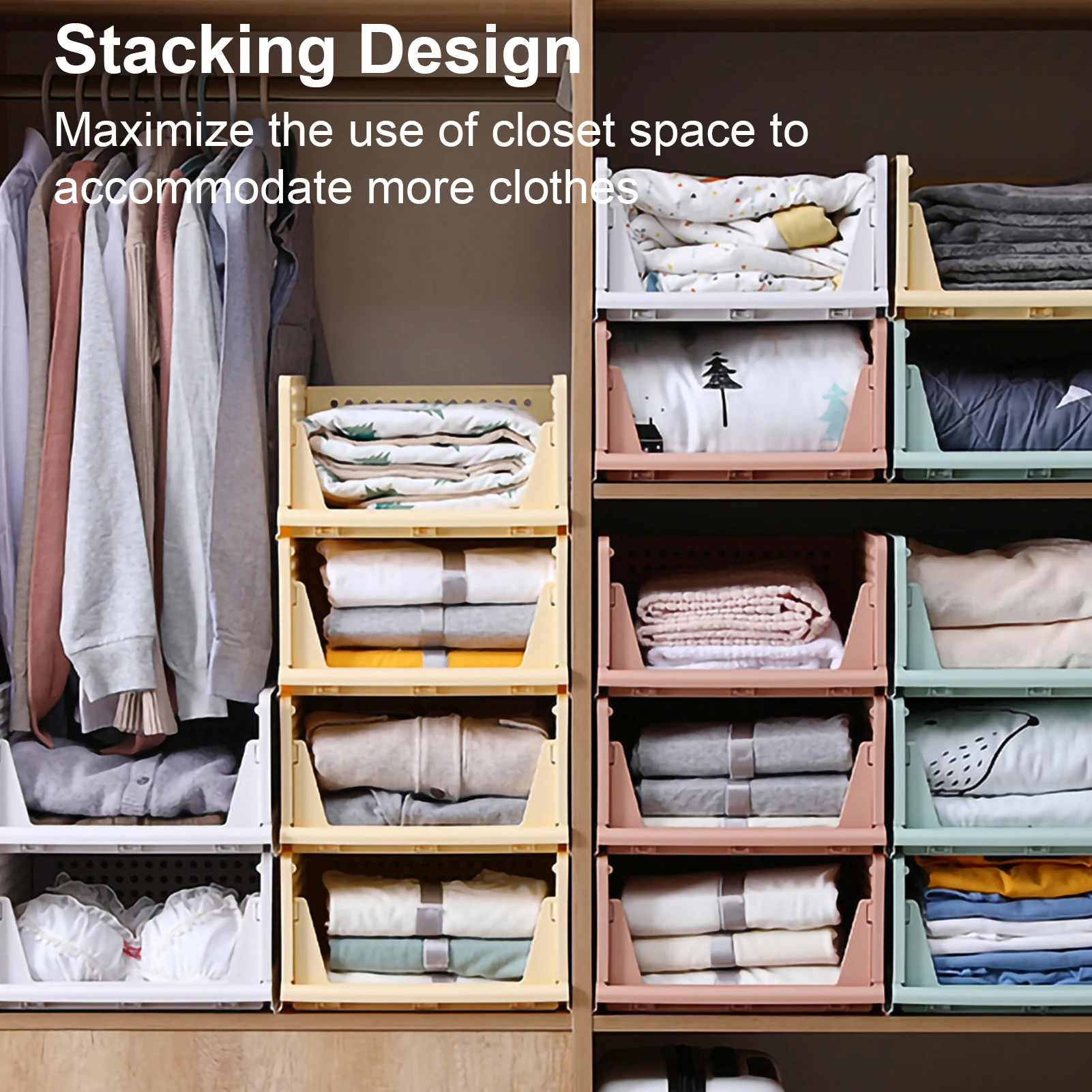 Clothes Storage Basket Drawer Clothes Shelf Closet Storage Stacking Board Foldable Clothes Basket Plastic Storage Basket