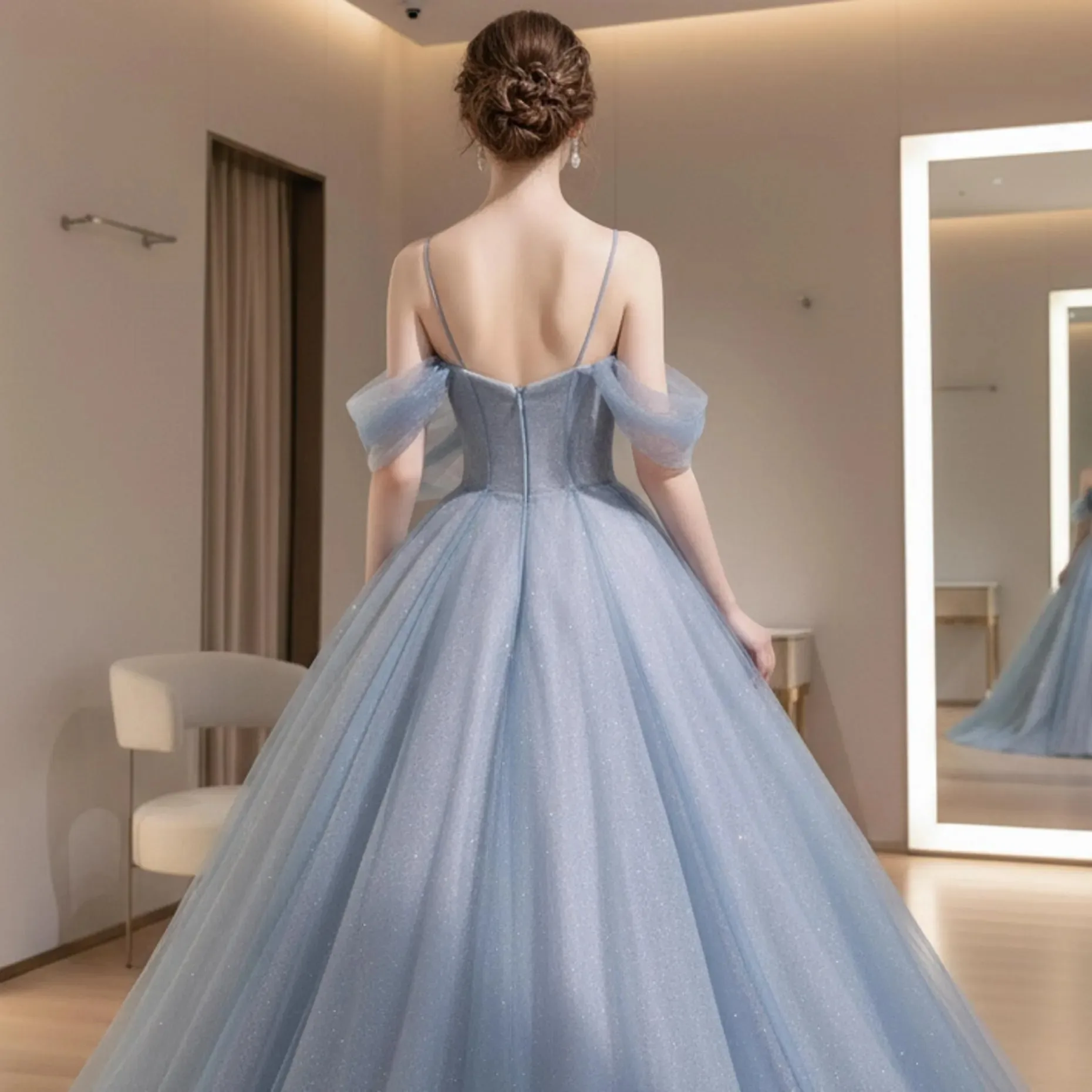 Custom-made Prom Dresses Princess-Style Tulle Skirts Romantic Party Dresses Mini Evening Gowns, High-quality Wedding Dresses