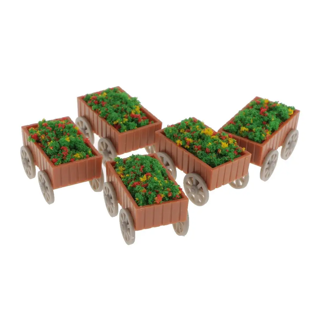 5Pcs Model Rectangle Flowerbed Railway Border Parterre 1:50 O