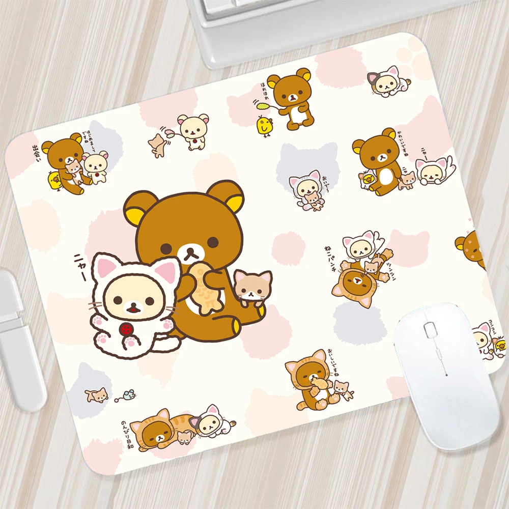 Cute Rilakkuma Small Mouse Pad Gaming Mousepad PC Gamer Mouse Mat XXL Computer Office Pad Keyboard Mat Desk Pad Laptop Mausepad