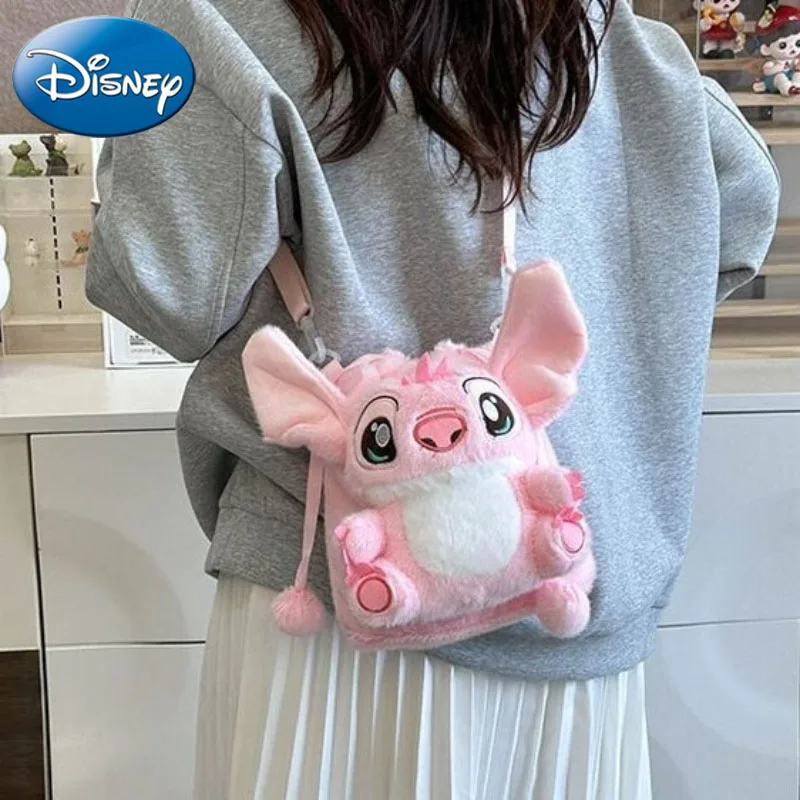 

2026 Disney New Cute and Adorable Stitch Series Plush Cartoon Backpack Fashionable Cartoon Women’s Crossbody Bag