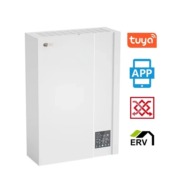 E-VIPO Single Room HVAC Wall-Mounted ERV Indoor Fresh Air Purifier Ventilation System Enthalpy Heat Recovery Unit Graphic Design