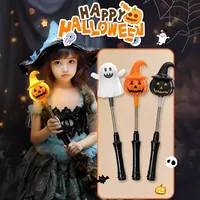 Halloween Pumpkin Hand Shaker Flashlight Halloween Glowing Hand Shaker Decor Day The Dead Mexico Halloween Party Kid's Torch