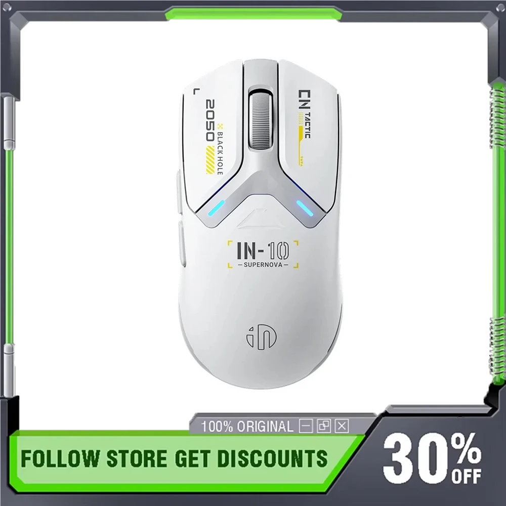 INPHIC IN10 Mouse Wireless Bluetooth Wired Three-mode PAW3395 Lightweight Design Macro Mouse Laptop E-sports Gaming  Gifts