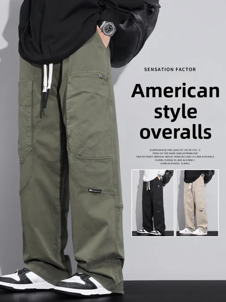 

Мужские брюки American Sle Workwear: весенне-осенние, свободные, больших размеров, прямого кроя, в стиле милитари, высококачественные, из чистого хлопка, повседневные, длинные.