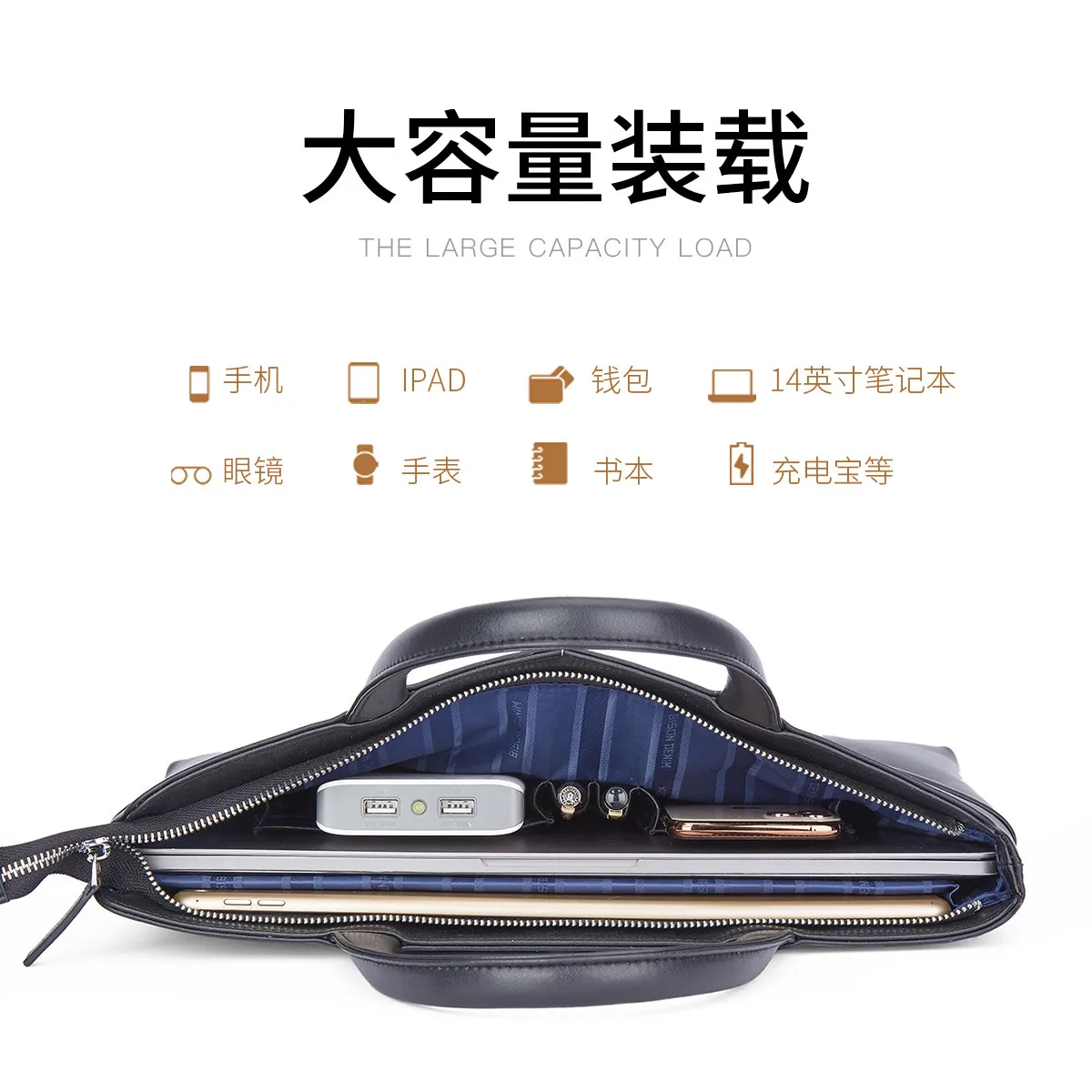 BISON DENIM Genuine Cow Leather Briefcase Fashion Men Business Work Bag Laptop Handbag Shoulder Large Capacity Messenger Bag