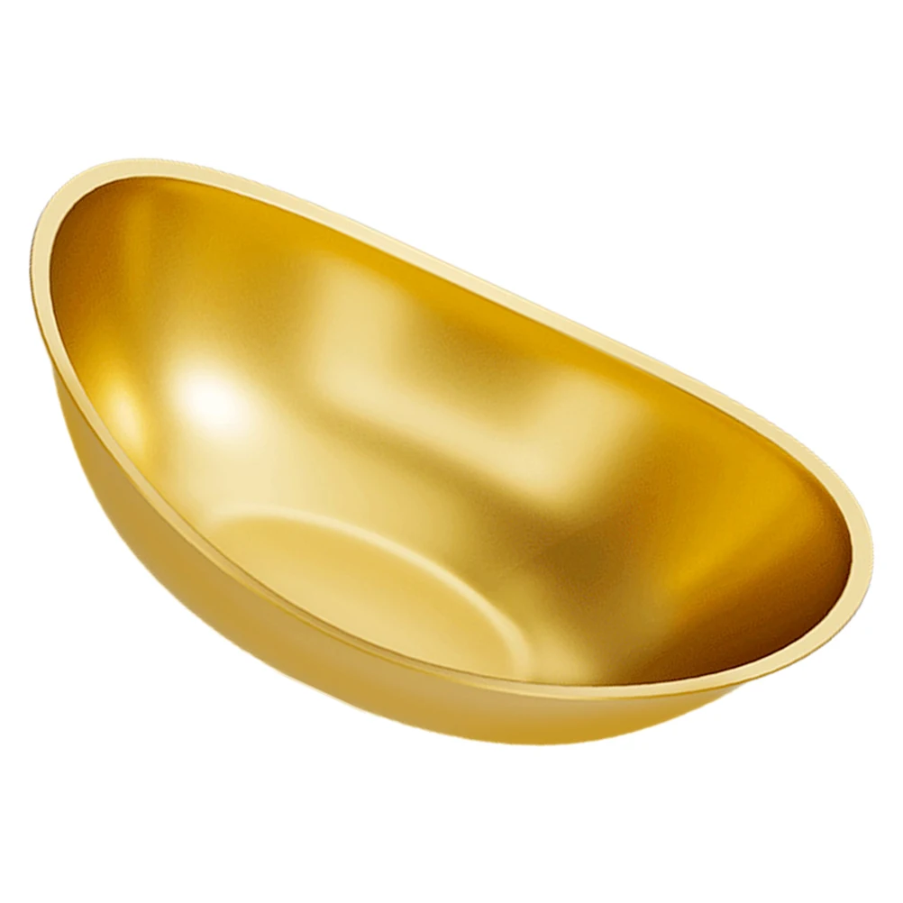 Cuenco de lingote dorado de acero inoxidable, diseño moderno para servir sopa, ensalada, postre, mesa de comida reutilizable, cuenco decorativo, plato para servir