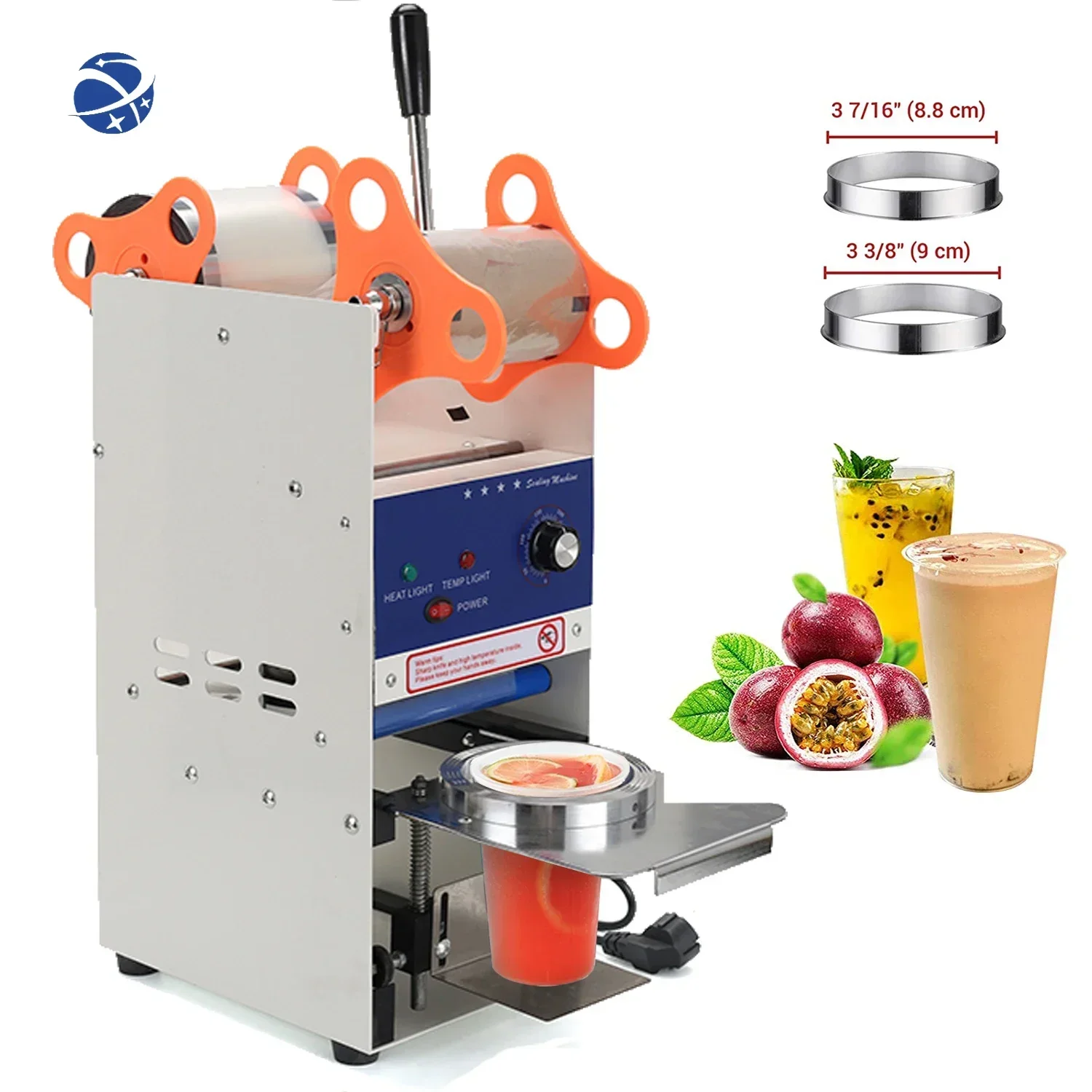 

Hot Sale 110v 220v 90/95mm Electric Boba Yogurt Glass Manual Paper Juice Plastic Heat Cup Sealer Bubble Tea Sealing Machine