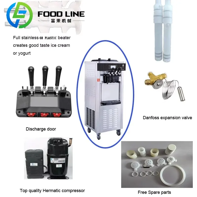 ماكينة صنع الآيس كريم ذات 3 نكهات، ماكينة صنع آيس كريم الزبادي، ماكينة صنع الآيس كريم التجارية الناعمة بسعر الأعمال #4