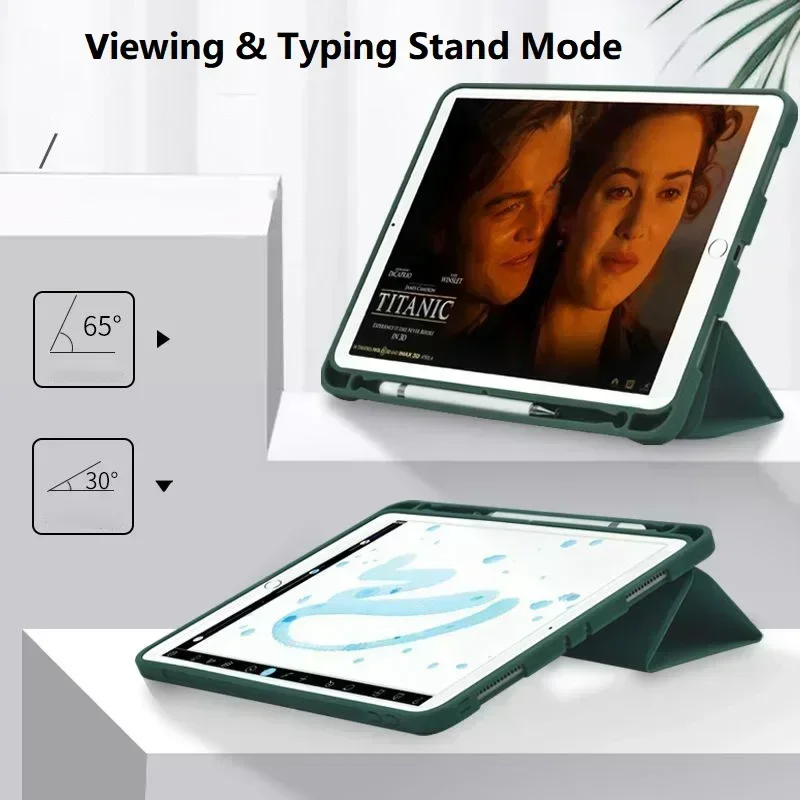 مع حامل القلم الرصاص فوندا حافظة لهاتف سامسونج جالاكسي تاب S6 لايت 10.4 2024 SM-P620 P625 SM-P610 P615 P619 جالاكسي S6 لايت 10.4''