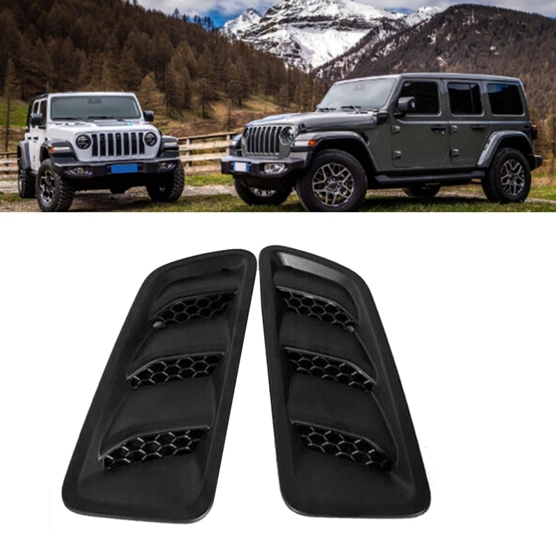 

Car Front Side Hood Bezel Grille Cover Trim 68293748AA 68293748AB For Jeep Wrangler 2018-2024