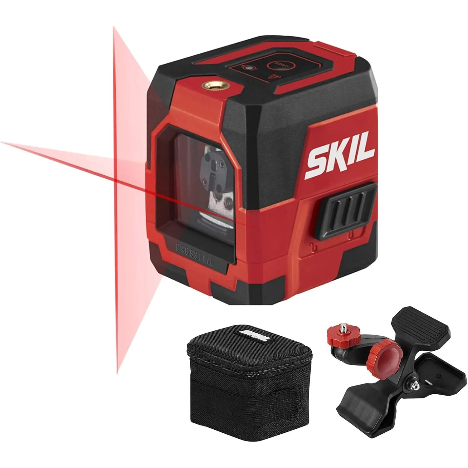 LL932301 50ft. Red Self-Leveling Cross Line Laser Level with Rechargeable Battery, Clamp & Carry Bag Included