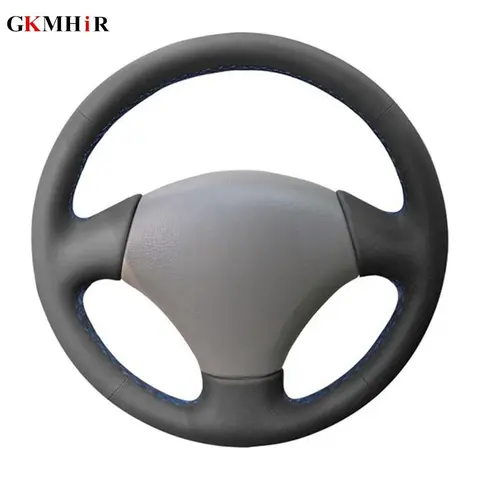 Black Leather Car Steering Wheel Cover GKMHiR