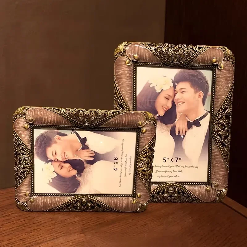 6/7-inches Bronzepurple/blue  Metal Photo Frame, Nordic Style Photocards, KPhoto albumpop Photocards,