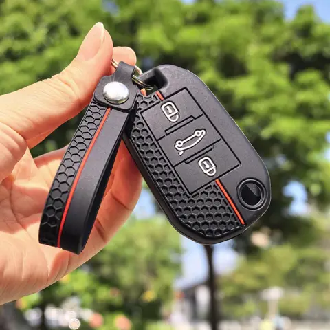 Silikonowe etui na kluczyk samochodowy do Peugeot 208 308 T9 508 2008, Citroen C4, Opel Corsa Crossland X, akcesoria samochodowe
