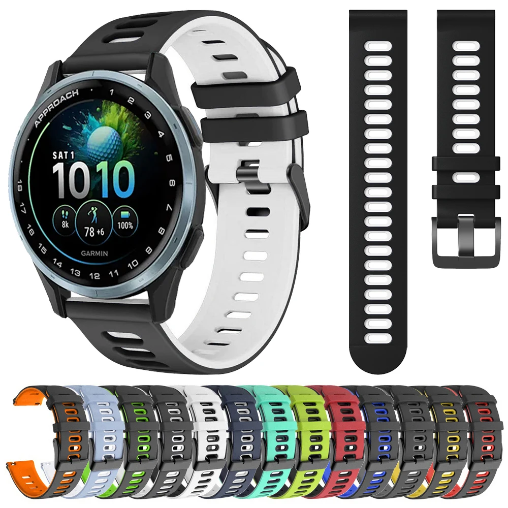 20mm 22mm Silikonarmband für Garmin Approach J1/Forerunner 265 570 Sportarmband Correa Vivoactive 6 5 4 Ersatzarmband