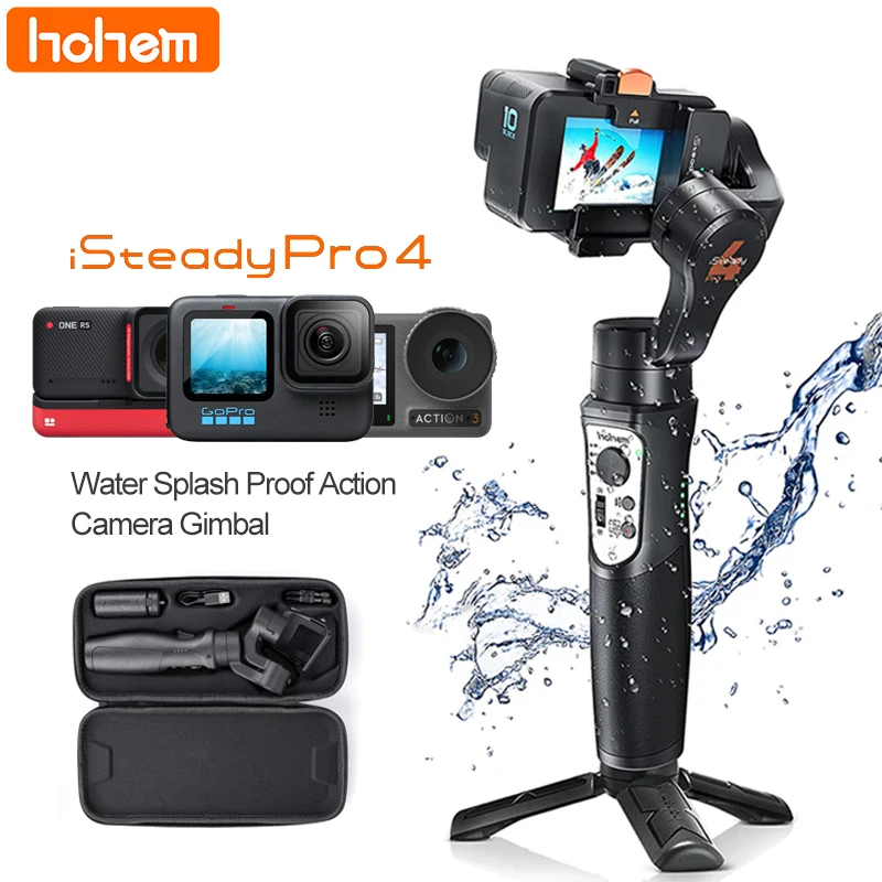 

Hohem iSteady Pro 4 Handheld Gimbal Stabilizer 3-Axis Foldable Selfie Stick for GoPro 11/10/9/8/7/6/5 DJI OSMO Insta360 One R