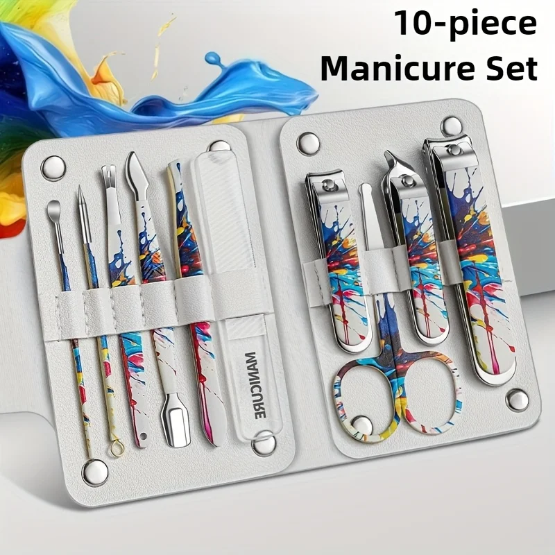 Nowy zestaw obcinaczy do paznokci z funkcją zapobiegającą rozpryskiwaniu, przenośne obcinacze do paznokci ze stali nierdzewnej do pielęgnacji, pilniczek nano do paznokci, narzędzia do manicure.