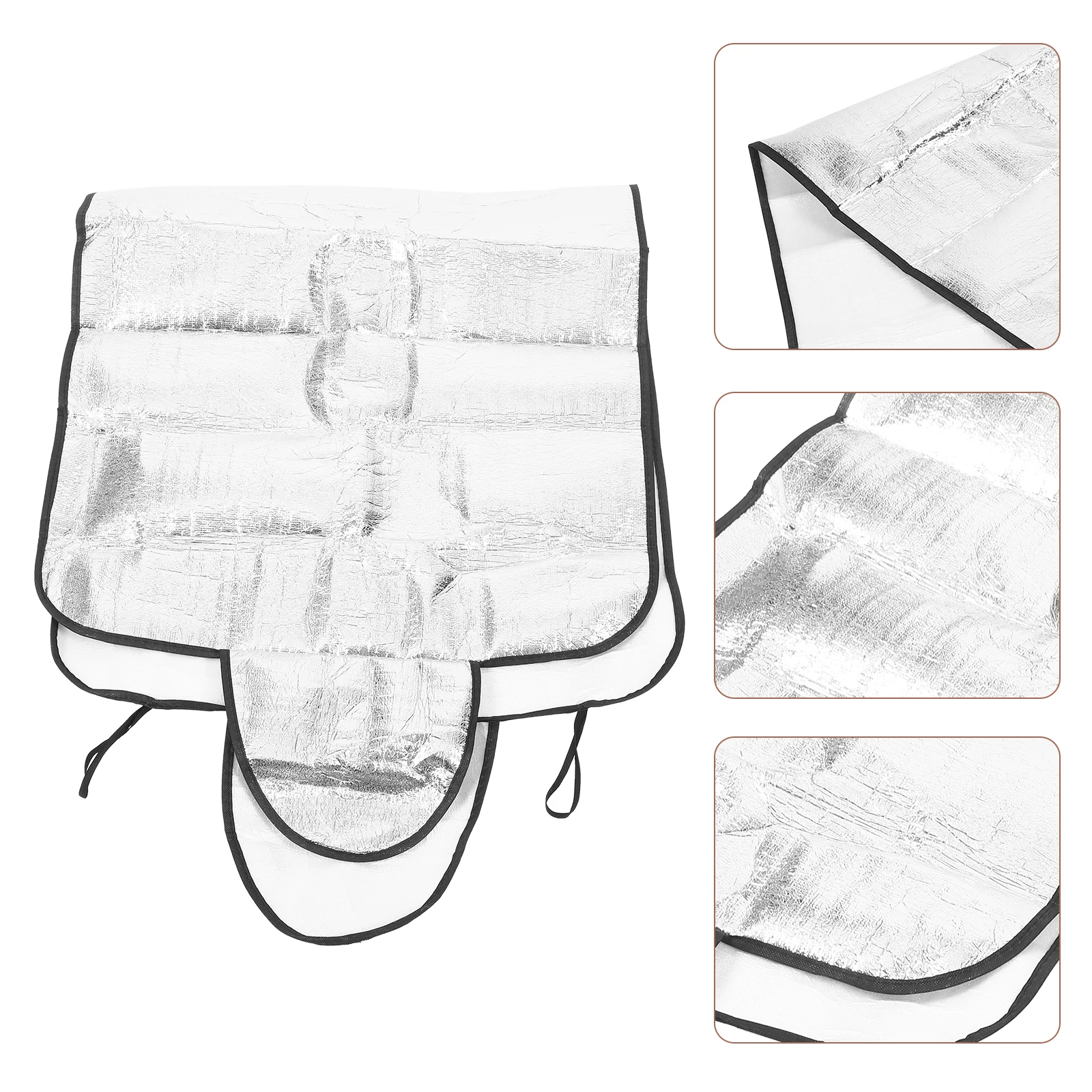 

Winter Windshield Cover Silver Fabric Snow Frost 210x125cm Car Snow Windshield Cover