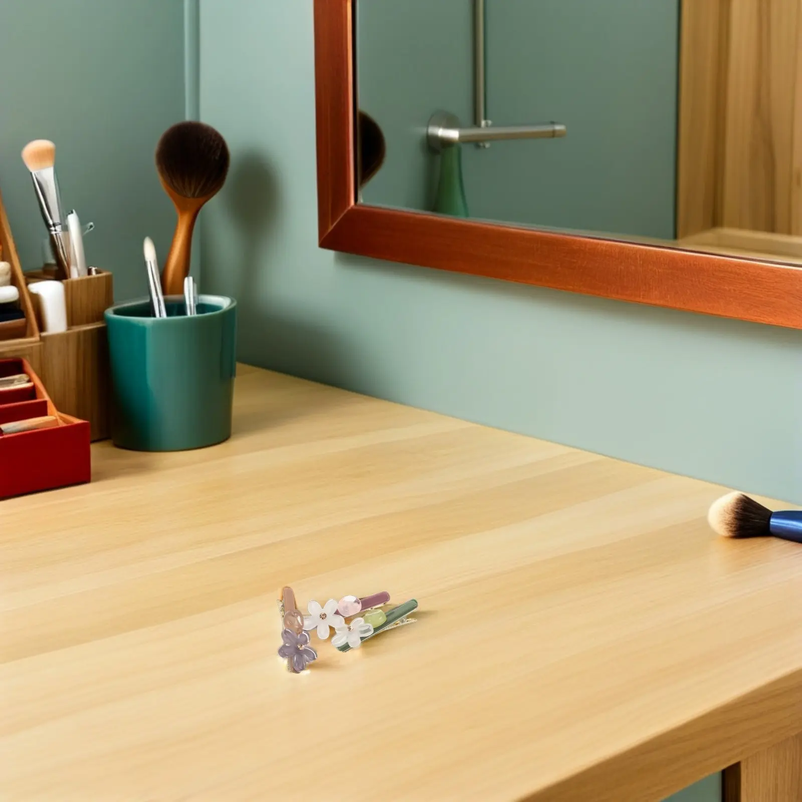 

3Pcs Flower Hair Clips Mini Small Crystal Translucent Floral Duckbill Barrettes Hair Accessories Side Bangs Non Slip for Women