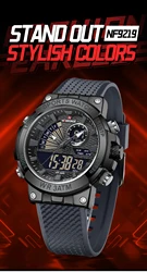 2025 NAVIFORCE Men Luxury Fashion Quartz Watch LCD Dual Time Waterproof Sport Chronograph Quartz WristWatch Relogio Masculino