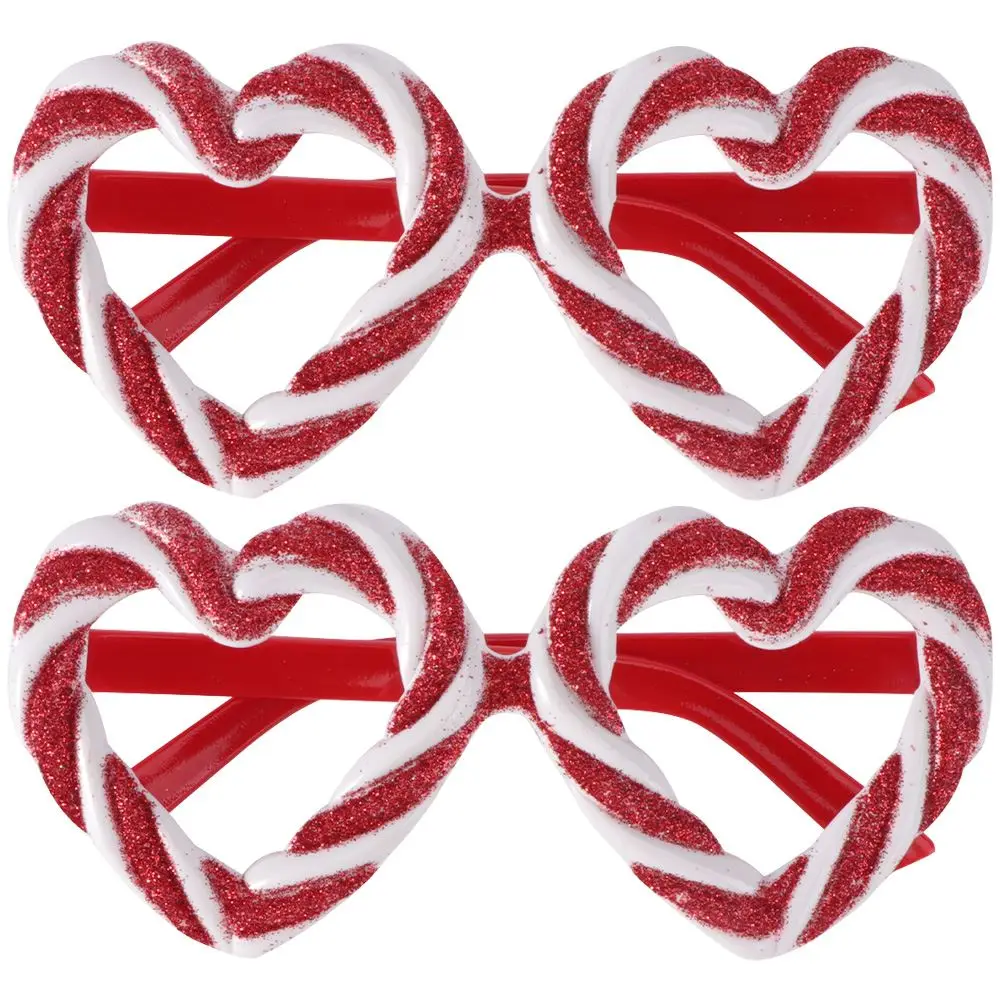 

2 Pcs Fondant Candy Glasses Valentine Day Eyewear Eyeglasses Red Sunglasses Heart Shape Commemorate Women