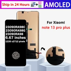 6.67“AMOLED For Xiaomi Redmi Note 13 Pro+ 5G Lcd Display Digital Touch Screen with Frame For Redmi Note13 Pro Plus 23090RA98C