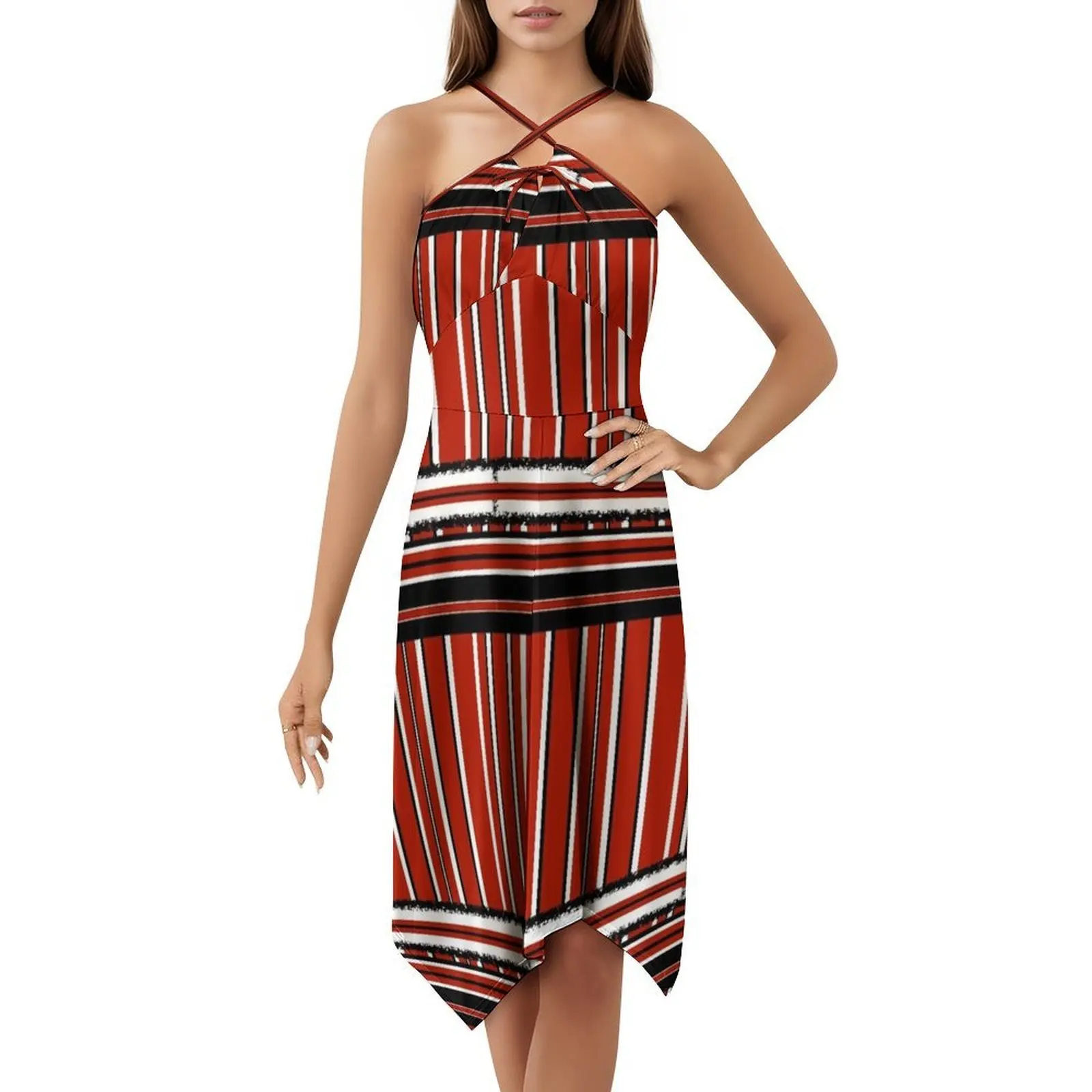 إذا كنت ترغب أزياء الأحمر والأسود والأسود. قناع وفستان مثير للإجازات للنساء على الشاطئ وحفلات أعياد الميلاد فستان قصير للتخرج #5