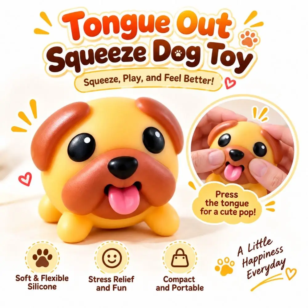 New Tongue Out Squeeze Dog Cute Cartoon Shape Soft Squeeze Stress Relief Puppy Squishy Desktop Decor