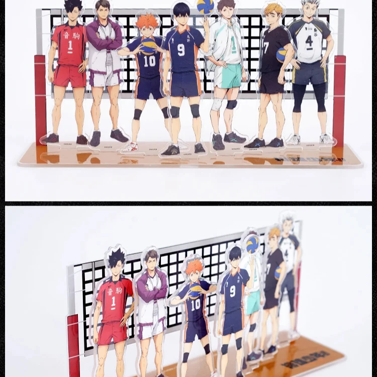 Anime Haikyuu!! Shoyo Hinata Oikawa Tooru Cosplay Acrylic Combination Scene Standing Sign Mascot Halloween Xmas Gift Ornament