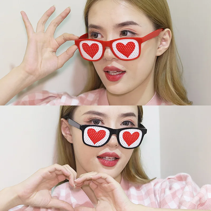 Gafas de fiesta de San Valentín, diseño de corazón de amor, gafas decorativas románticas, celebraciones para parejas, decoraciones temáticas para eventos festivos