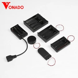 Estuche de almacenamiento de batería de energía USB para accesorios de luz LED, caja de batería Compatible con modelo de bloques de bricolaje con Cable de conexión