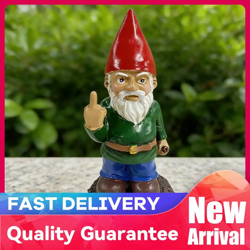 Middle Finger White Beard Dwarf Ornament Outdoor Resin Crafts Middle Fingler Lawn Statue Figurine Garden Dwarf Statue Ornament