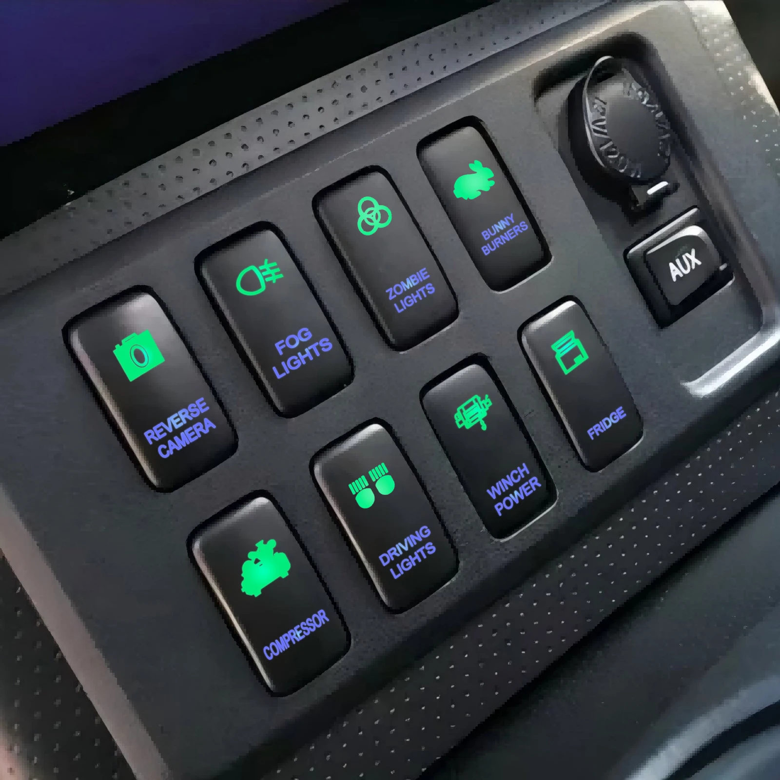 Przycisk włączania/wyłączania 12V 3A z niebieskim podświetleniem LED, antena WiFi Starlink, do Toyota Tacoma FJ Cruiser Highlande Hilux 4Runner Prado