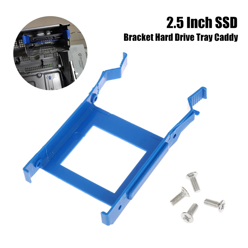 New！2.5 Inch SSD Hard Drive Disk Rack Bracket HDD Tray Caddy W/Screw For Dell Optiplex 3070 5070 7070 MT Repair Part
