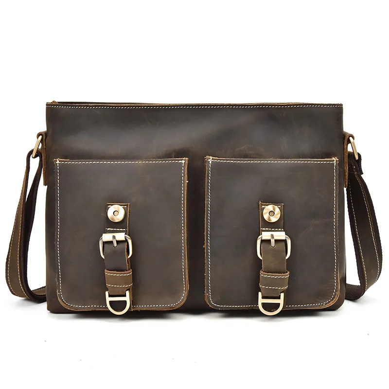 Men male handbags men leather trio messenger bag luxury designer men's tote business large capacity men briefcase shoulder bag
