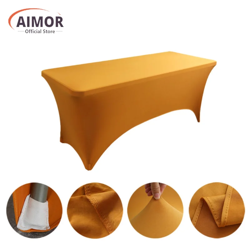 

AIMOR Spandex Table Cloth Stretch Cloth, Hotel Banquet, Outdoor Part,Size 4ft, 6ft, 8ft,Rectangle,Wedding Decoration