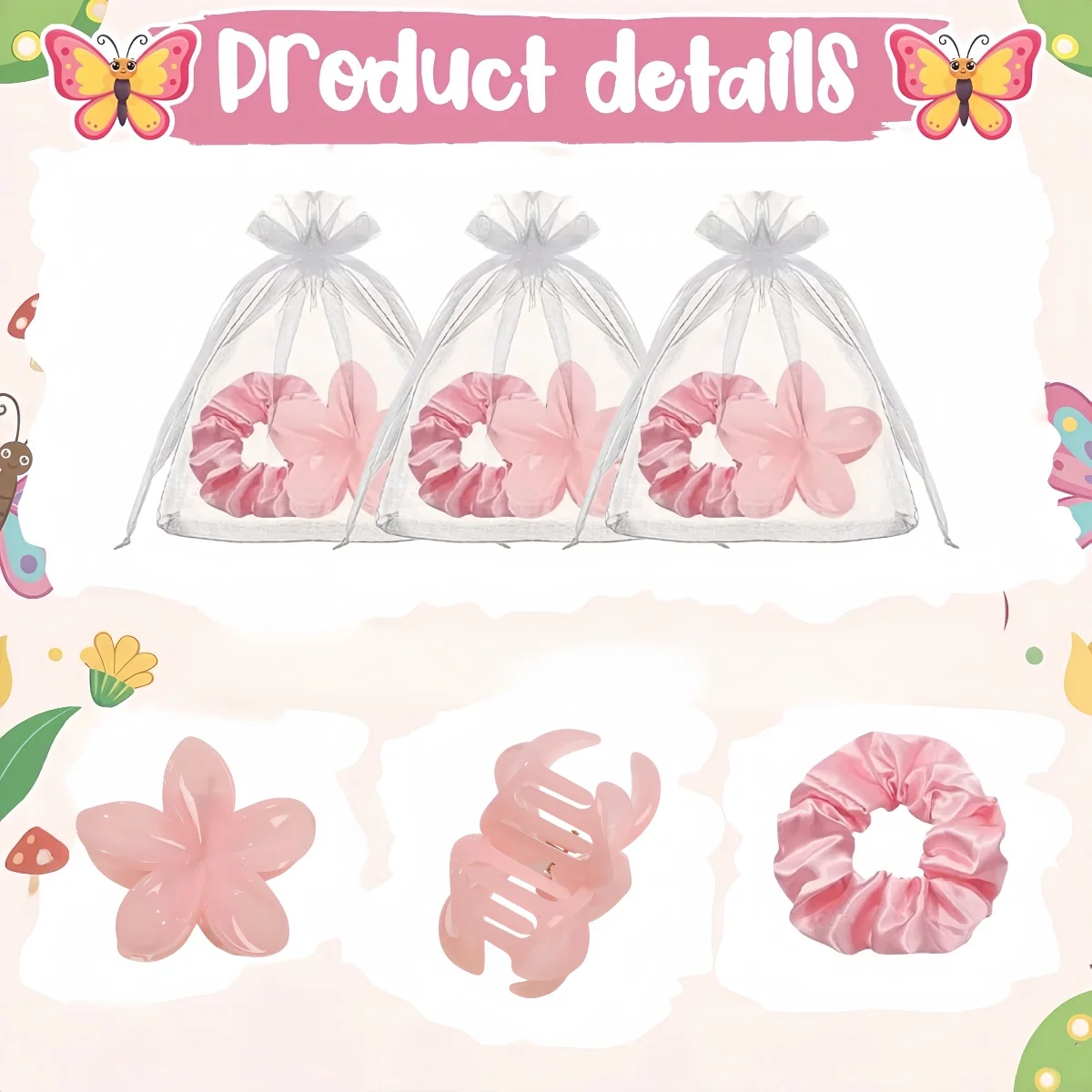3/15/30-teiliges Brautjungfern-Geschenkset | Blumenclips, Satin-Stirnbänder für Junggesellinnenabschied, Hochzeit, Geburtstag – Detail 9