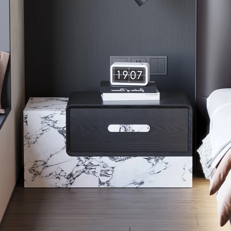 

Italian minimalist bedside table, light luxury ins style master bedroom , extended