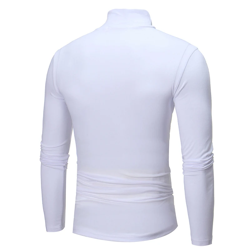 Casual Men\'s Thermal Underwear Slim Turtleneck tops Long Sleeve solid color basic Tops T-shirt undershirts Pullover man clothing