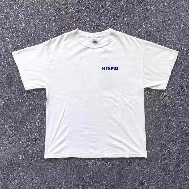 Pure Cotton 260g Loose Fit Racing Sketch T-Shirt Short Sleeve Vintage Style Casual Top for Men And Women