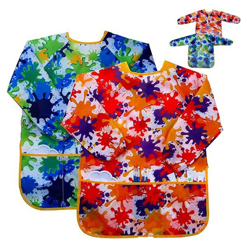 Bview Art Waterproof Kids Art Smock Painting Apron Long Sleeve andPockets for Baking, Eating, Arts & Crafts