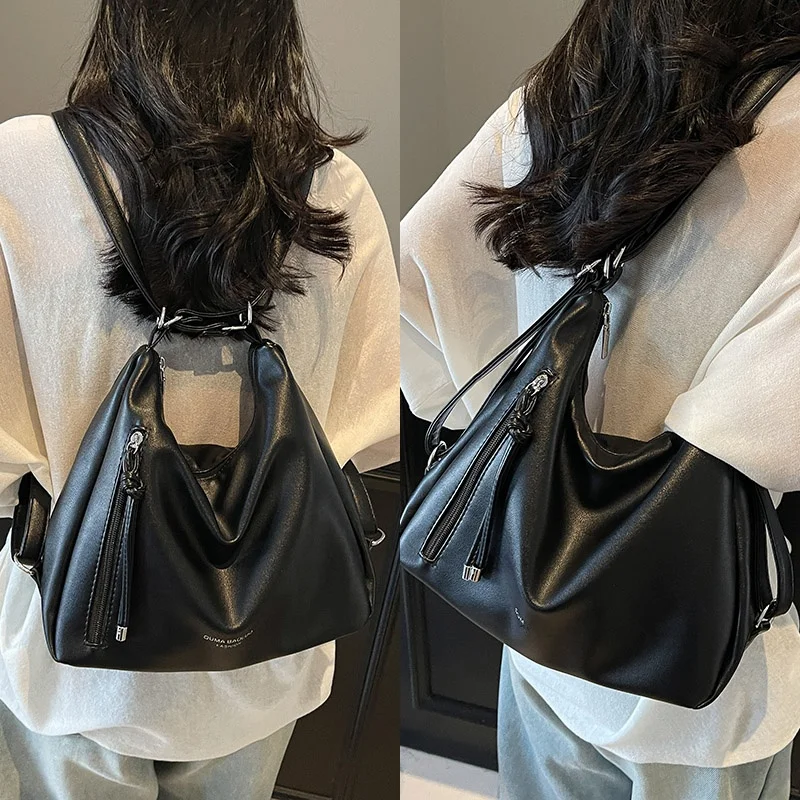 

Новая женская сумка-тоут из черной кожи большой вместимости, универсальная сумка через плечо/кроссбоди в британском стиле