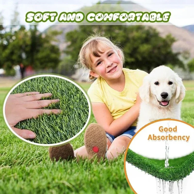 Artificial Grass Dog Pee Pad Pet Lawn Mat Pet Training Dog GrassEasy To Clean Lawn Mat with Drainage Holes Pet Indoor Outdoor