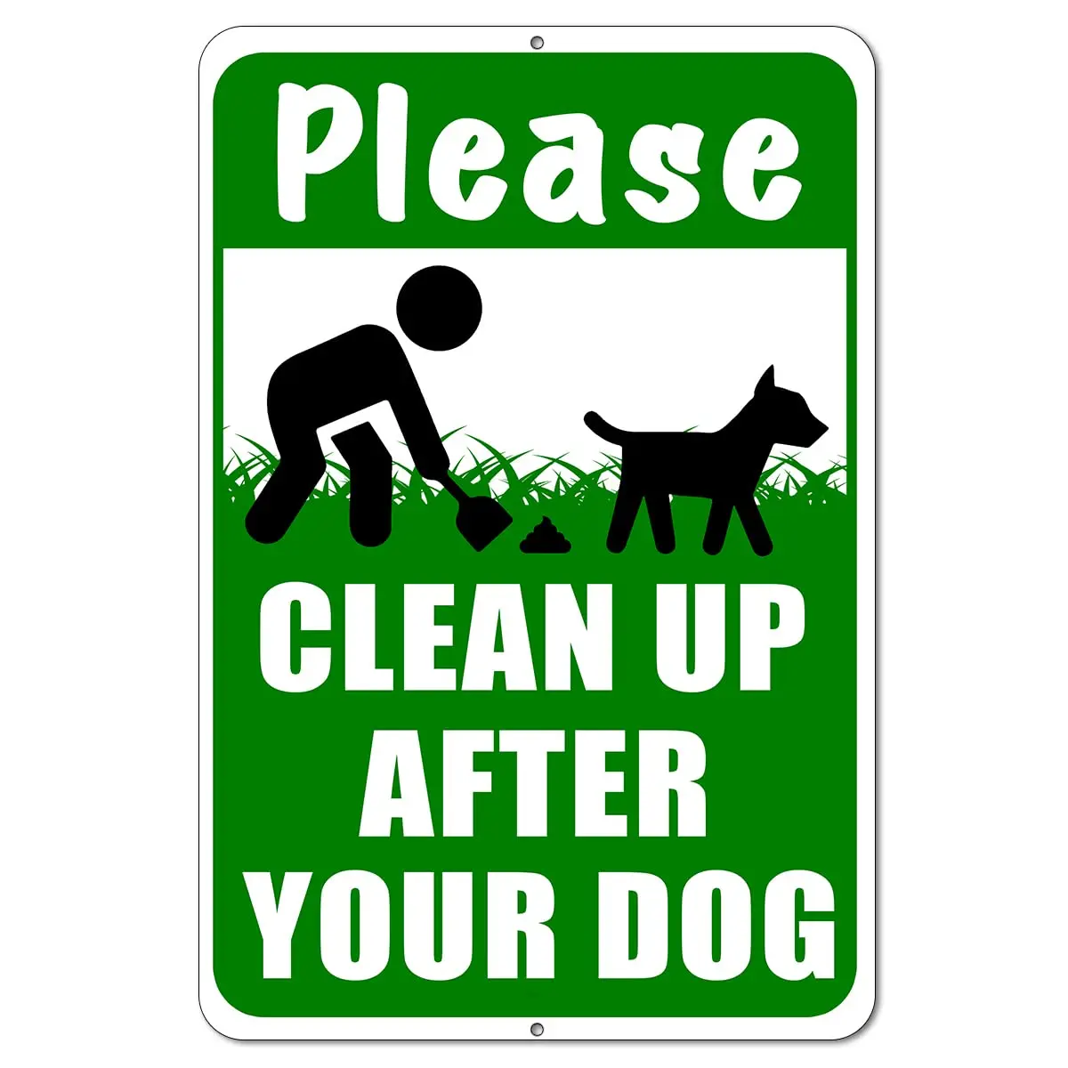 1a,Please Clean Up After Your Dog Sign -  Aluminum No Dog Poop Signs for Yard - Pick Up After Your Dog Sign - Curb Your Dog S