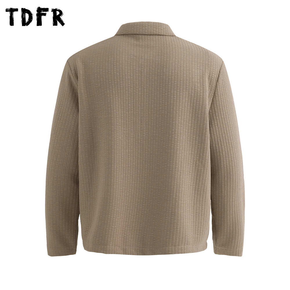 Stand Collar Long Sleeve Sweatshirts Mens Solid Color Retro Casual Autumn Loose Zipper Fly Sweatshirts Outerwear Man