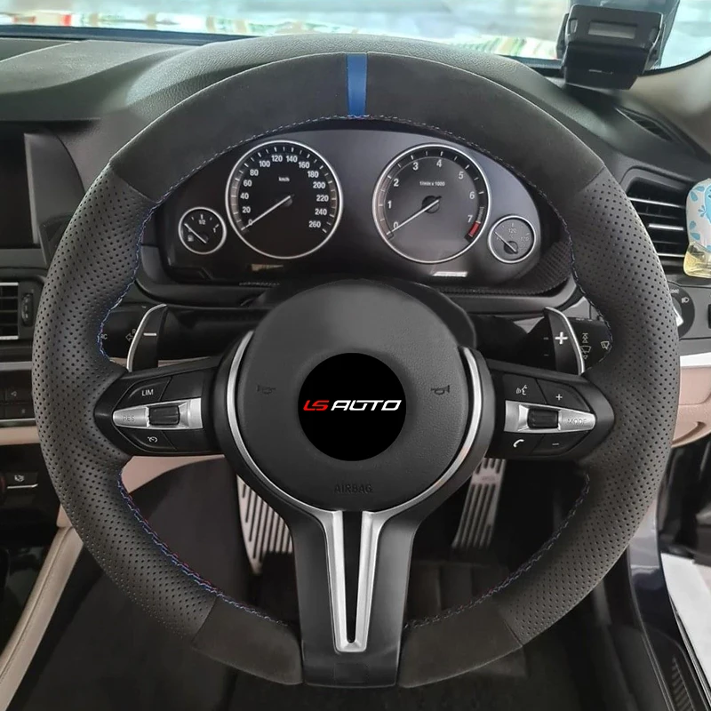 Real Alcantara Hand Stitched Steering Wheel Cover for BMW (M Sport) 2 Series F22 F23 F30 F34 F32 F33 F10 F07 F12 F13 F06 F39