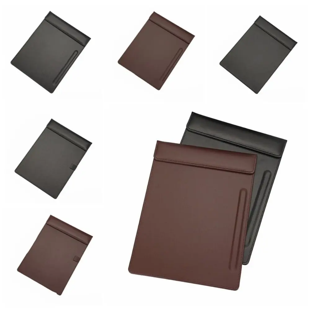 

Fashion PU Leather Paper Folder Magnetic Pen Holder Writing Board Durable Portable Menu Holder Nurses